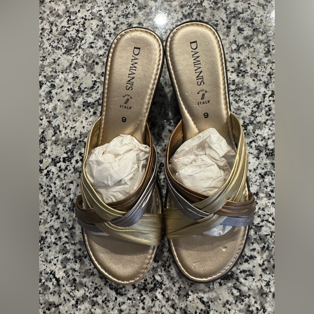 Elegant Gold and Silver Women's Sandals